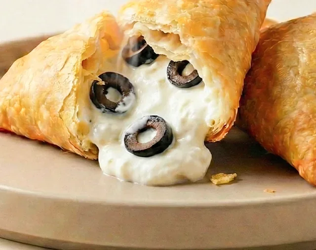 سمبوسة لبنة وزيتون