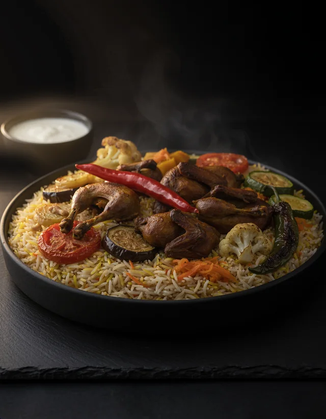 مقلوبة حمام بالخضار