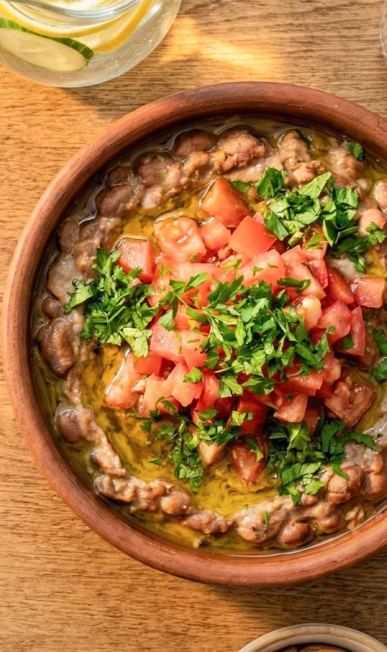 فول مدمس بالزيت الحار