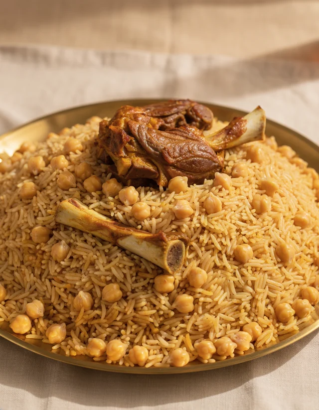 رز بالحمص واللحم