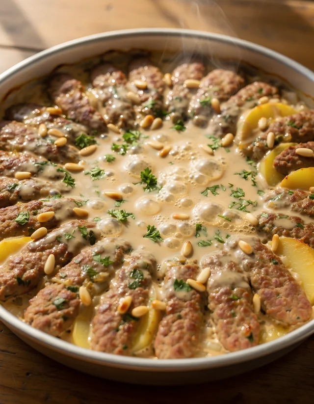صينية كباب بالطحينة